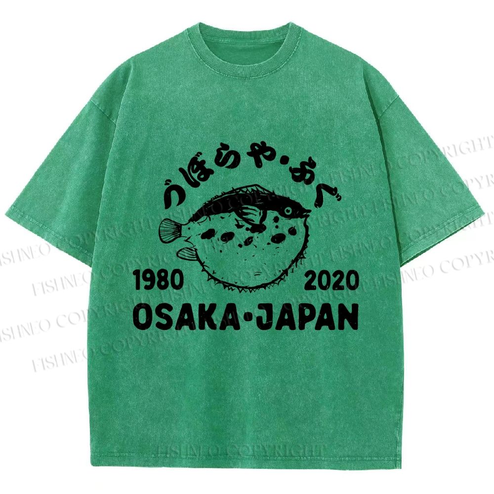 Unisex Blowfish Printed Washed Tee