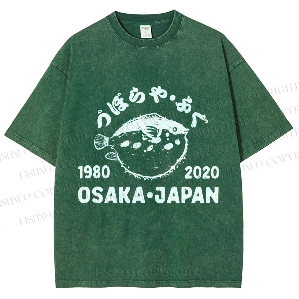 Unisex Blowfish Printed Washed Tee