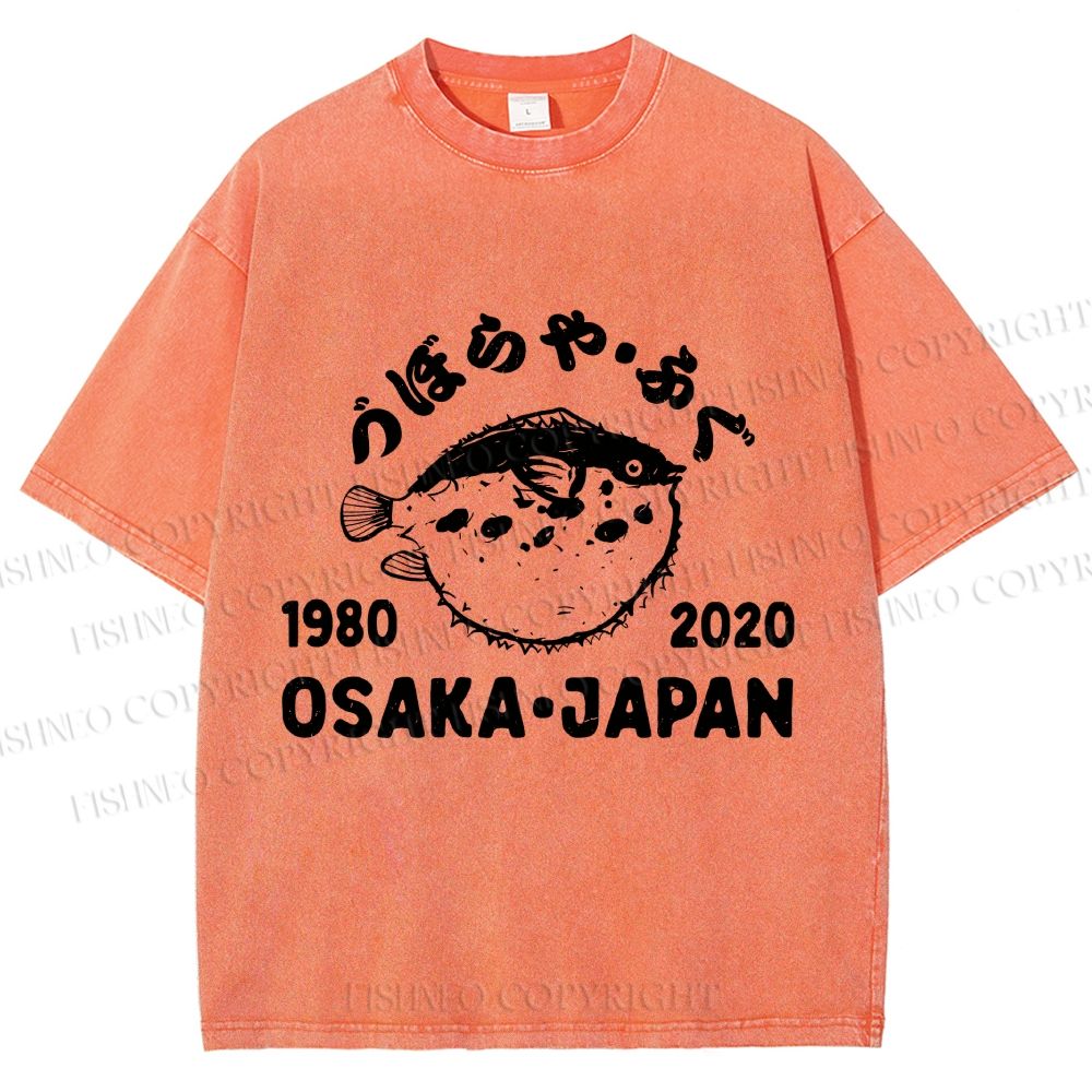 Unisex Blowfish Printed Washed Tee