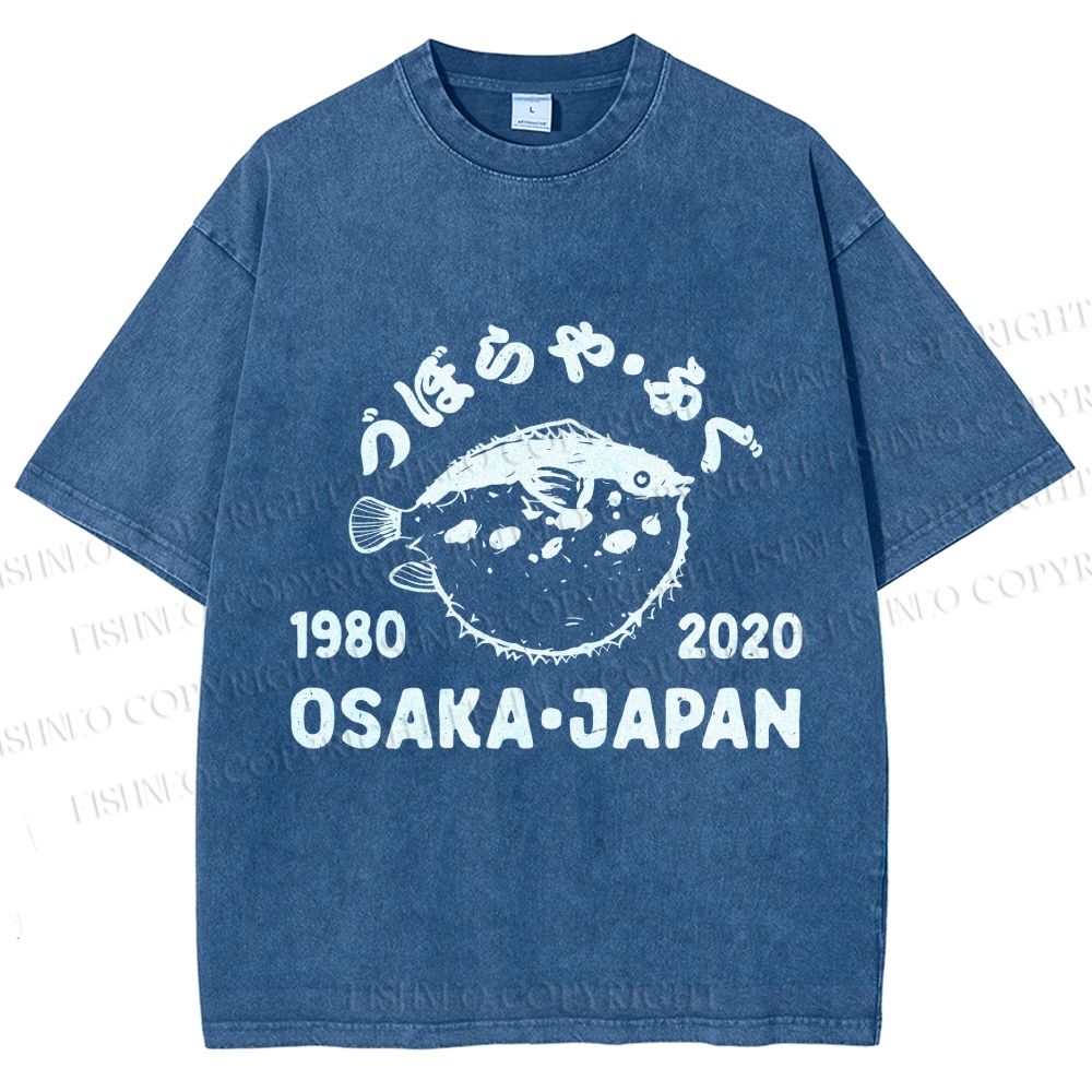 Unisex Blowfish Printed Washed Tee