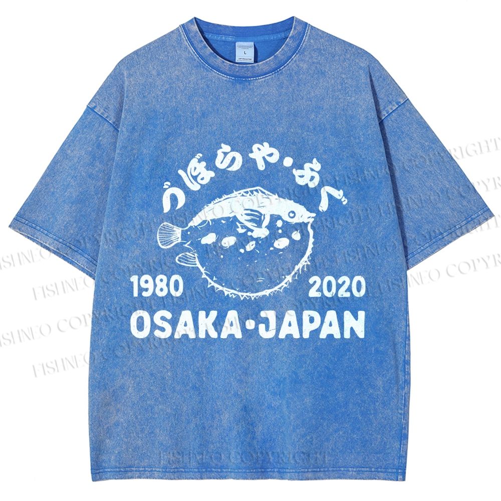 Unisex Blowfish Printed Washed Tee
