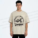Unisex Goldfish Printed Washed Tee
