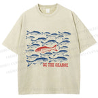 Unisex Be The Change Printed Washed Tee