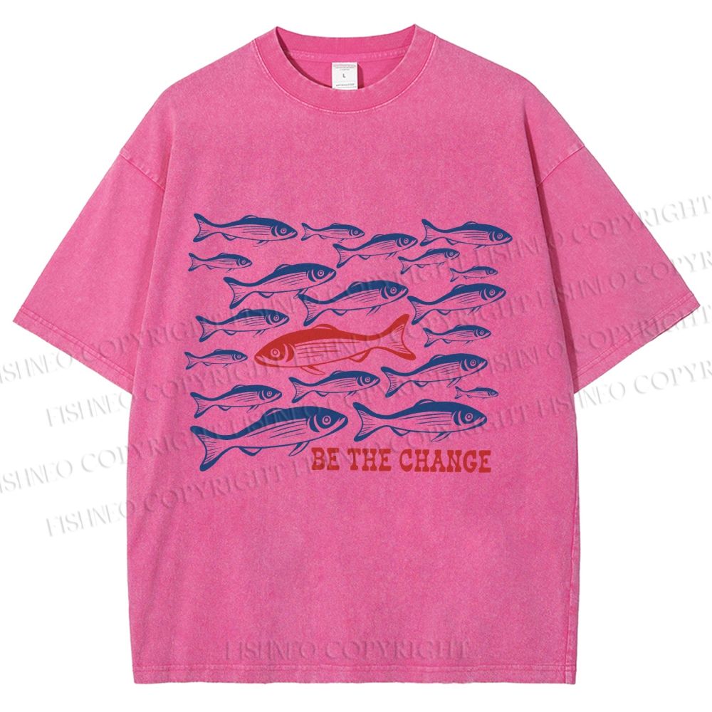 Unisex Be The Change Printed Washed Tee