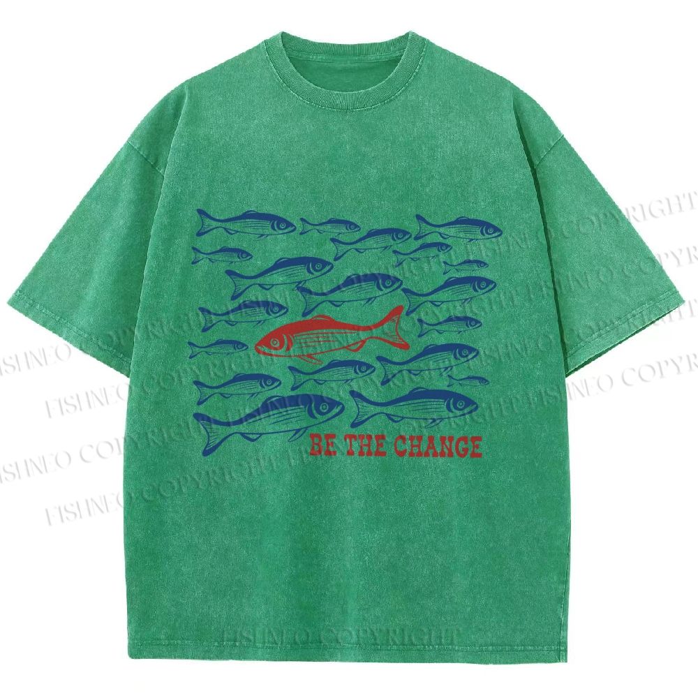 Unisex Be The Change Printed Washed Tee