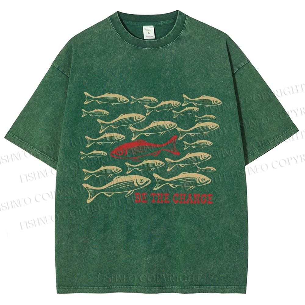 Unisex Be The Change Printed Washed Tee