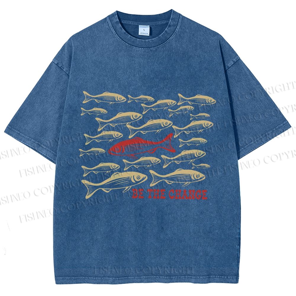 Unisex Be The Change Printed Washed Tee