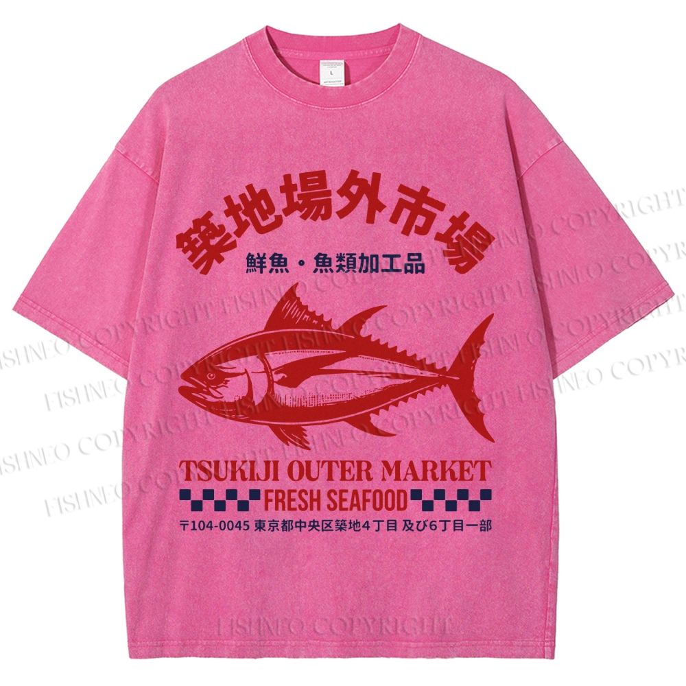 Unisex Tsukiji Outer Market Printed Washed Tee