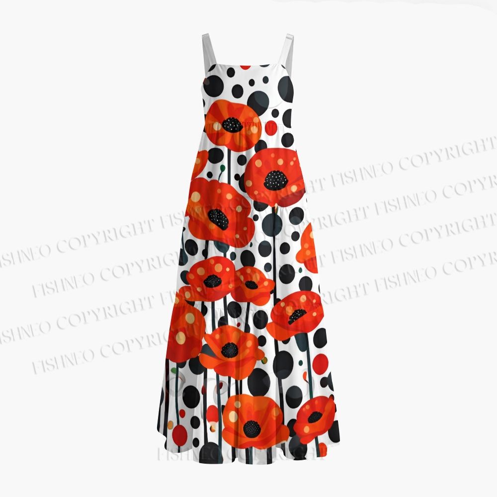 Japanese Yayoi Kusama Flower Maxi Dresses