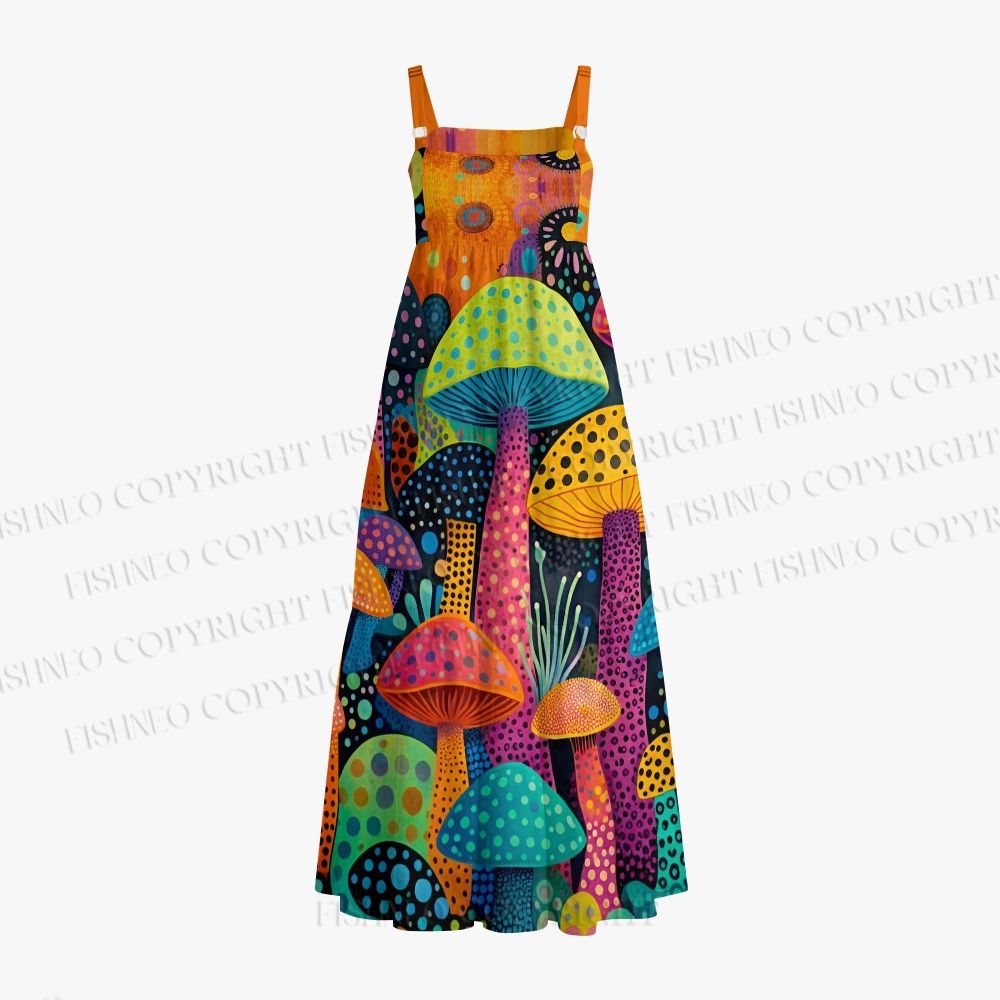 Yayoi Kusama Multicolor Mushroom Maxi Dresses