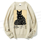 Unisex Yayoi Kusama Black Cat Printed Sweatshirt
