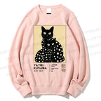 Unisex Yayoi Kusama Black Cat Printed Sweatshirt