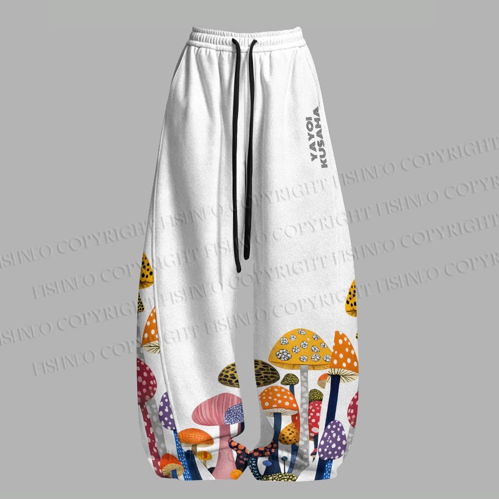 Yayoi Kusama Mushroom Tight Casual Camisole Tops & Elasticated Trousers Two-Piece Set