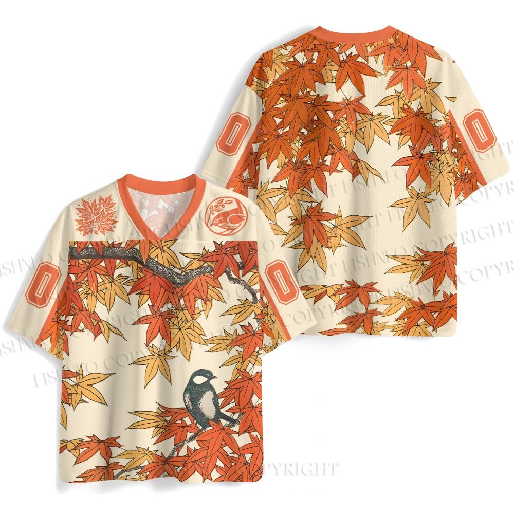 Vintage Bird in Maple Leaves Jersey Shirts