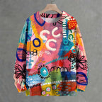 Polka Dot Graffiti Crew Neck Sweater