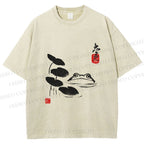 Unisex Frog Printed Washed Tee