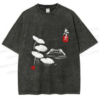 Unisex Frog Printed Washed Tee