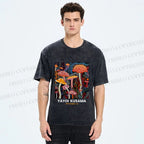 Unisex Yayoi Kusama Mushroom Printed Washed Tee