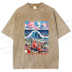 Unisex Yayoi Kusama Inspired Seashells Printed Washed Tee