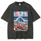 Unisex Yayoi Kusama Inspired Seashells Printed Washed Tee