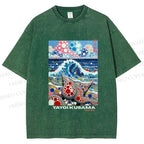 Unisex Yayoi Kusama Inspired Seashells Printed Washed Tee
