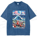 Unisex Yayoi Kusama Inspired Seashells Printed Washed Tee