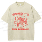 Unisex Tsukiji Outer Market Printed Washed Tee