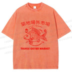 Unisex Tsukiji Outer Market Printed Washed Tee