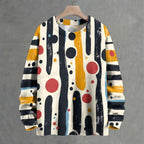 Line Dots Graffiti Crew Neck Sweater