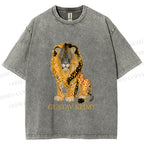 Unisex Klimt Lion Printed Washed Tee
