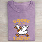 Funny Goose on The Loose Folded Washed T-shirt