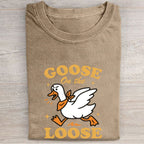 Funny Goose on The Loose Folded Washed T-shirt