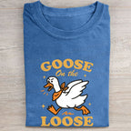 Funny Goose on The Loose Folded Washed T-shirt