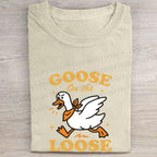 Funny Goose on The Loose Folded Washed T-shirt