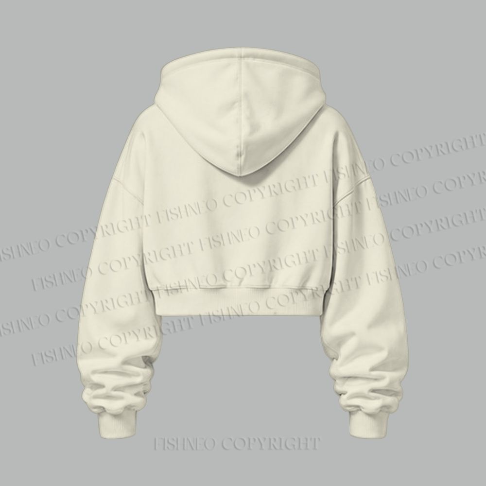 Octopus Japanese Style Women's Cropped Long Sleeve Hoodie & High Waist Jogger Pants Two Piece Tracksuit Set