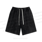 Unisex Solid Color Washed Shorts