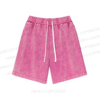 Unisex Solid Color Washed Shorts
