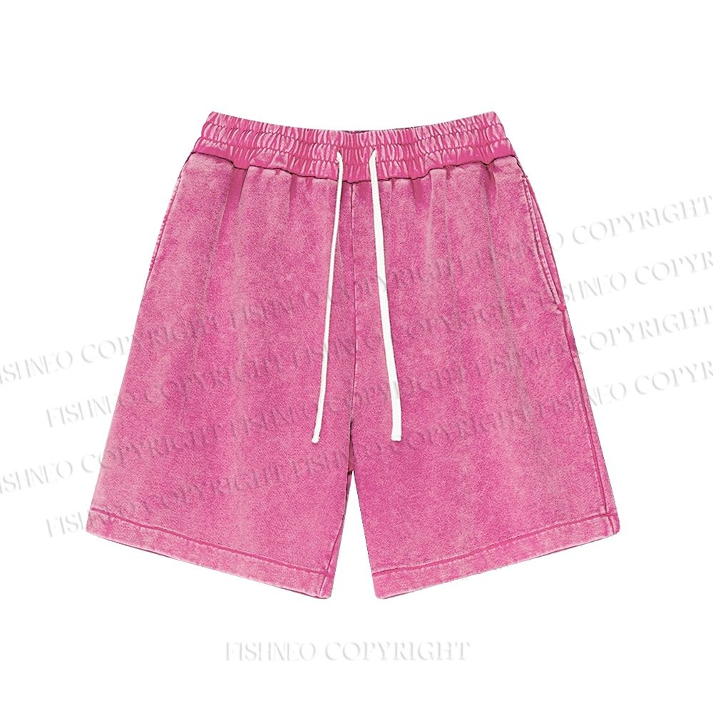 Unisex Solid Color Washed Shorts