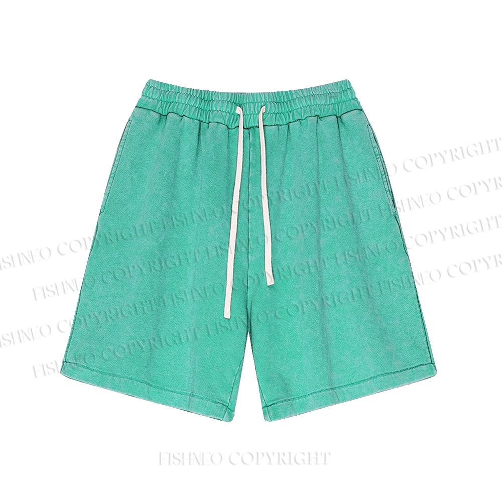 Unisex Solid Color Washed Shorts