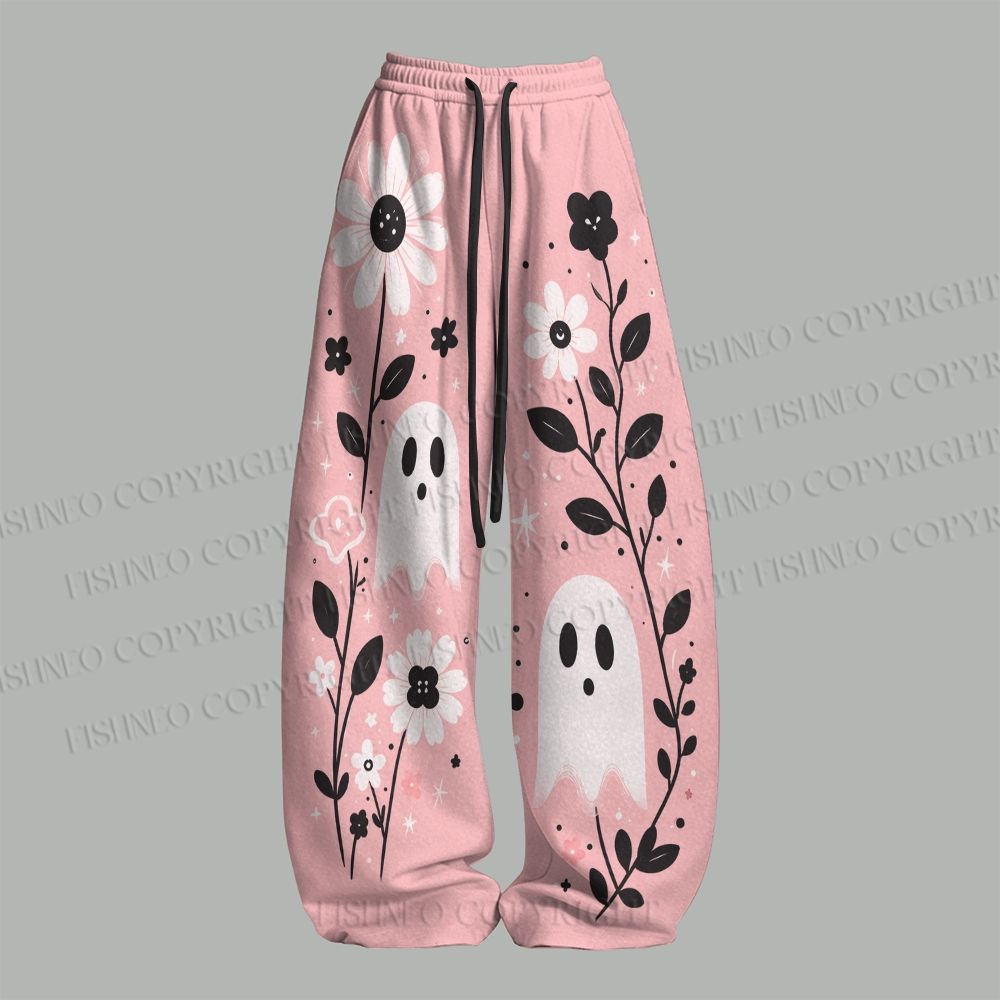 Halloween Floral Ghost Top & Elasticated Trousers Two-Piece Set