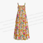 Halloween Floral Ghost Printed Maxi Dresses