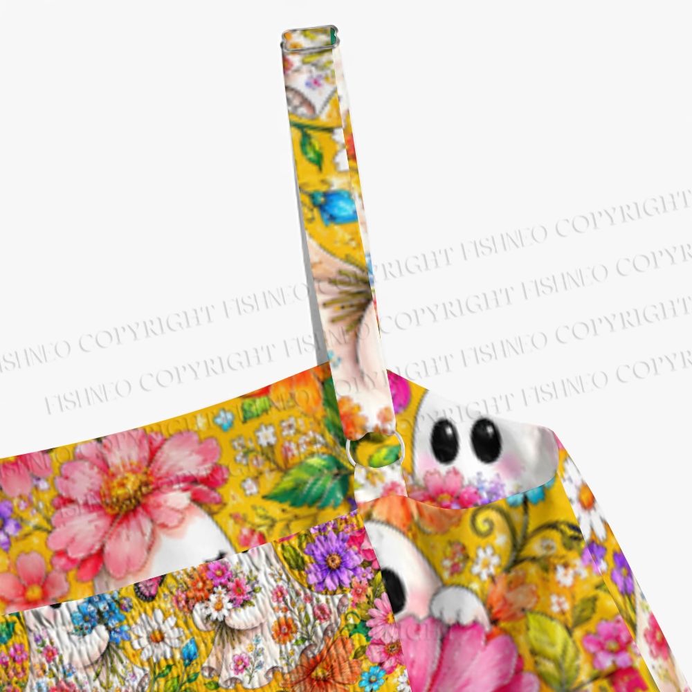 Halloween Floral Ghost Printed Maxi Dresses