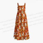 Halloween Floral Ghost Printed Maxi Dresses