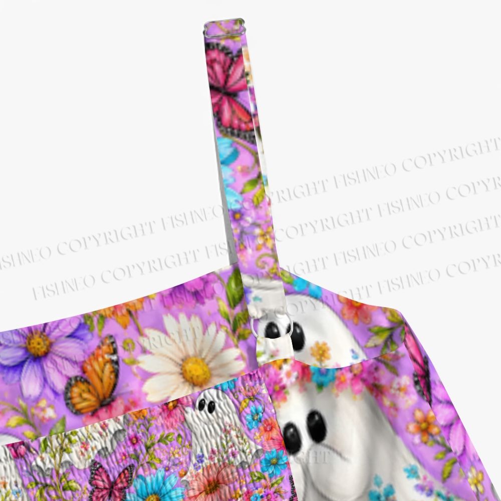 Halloween Floral Ghost Printed Maxi Dresses