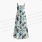 Halloween Spiders Bats Printed Maxi Dresses