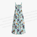 Halloween Spiders Bats Printed Maxi Dresses