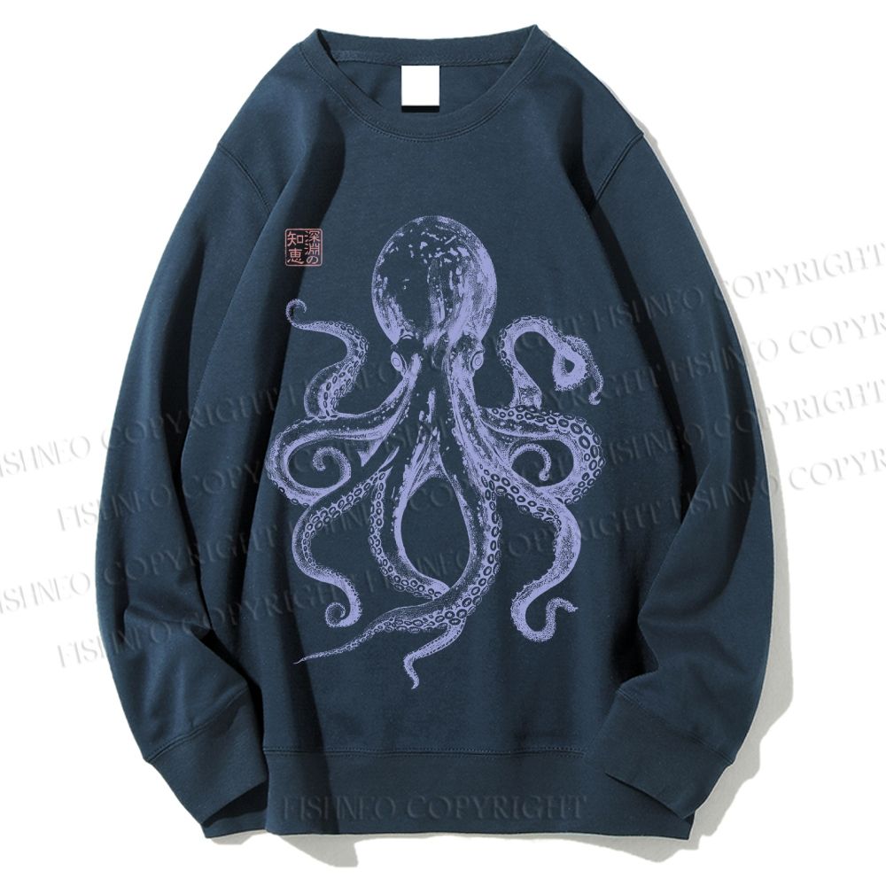 Unisex Octopus Printed Sweatshirt