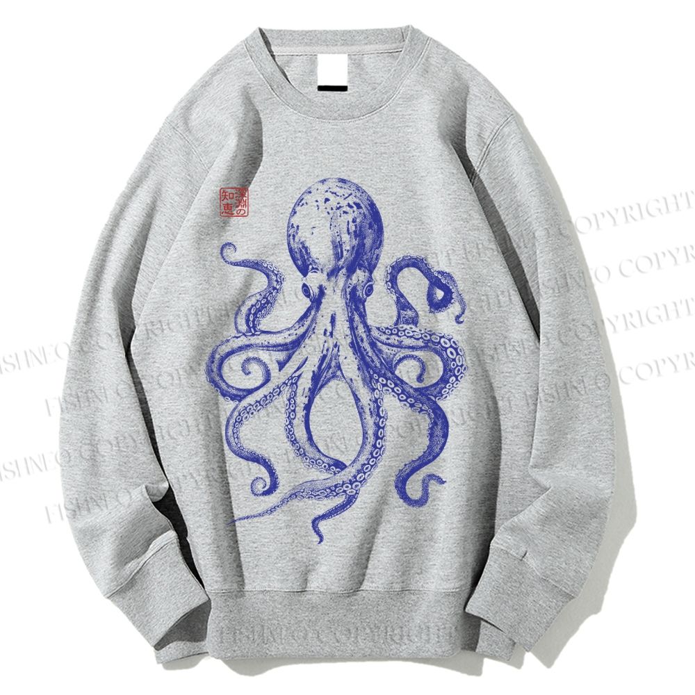 Unisex Octopus Printed Sweatshirt