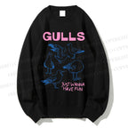 Unisex Gulls Just Wanna Have Fun Printed Sweatshirt