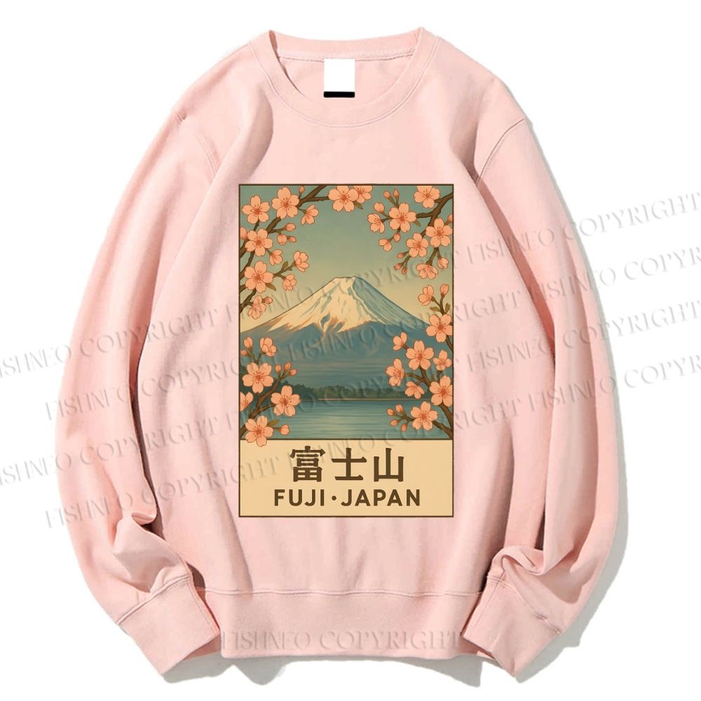 Unisex Fuji Mountain Printed Sweatshirt
